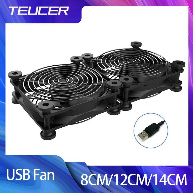 Usb Fan Silent - TEUCER 8CM/12CM/14CM USB Fan Computer PC
