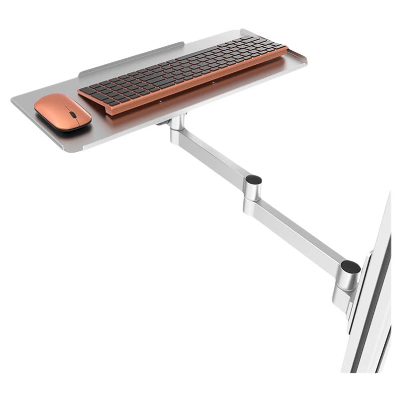 Monitor Arm Single - Wireless Keyboard & Mouse Swivel Tray