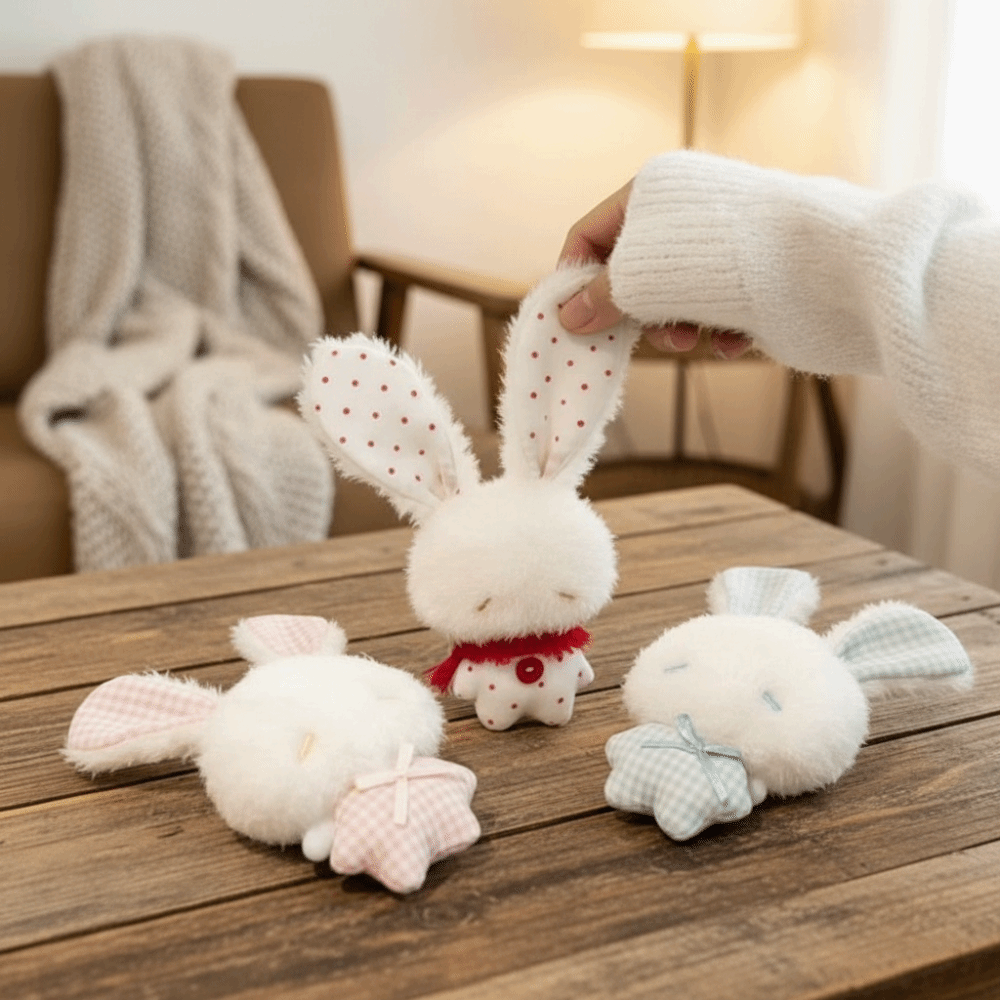 Tech Girl Accessories - Cartoon Soft Stuffed Bunny Keychain Bead