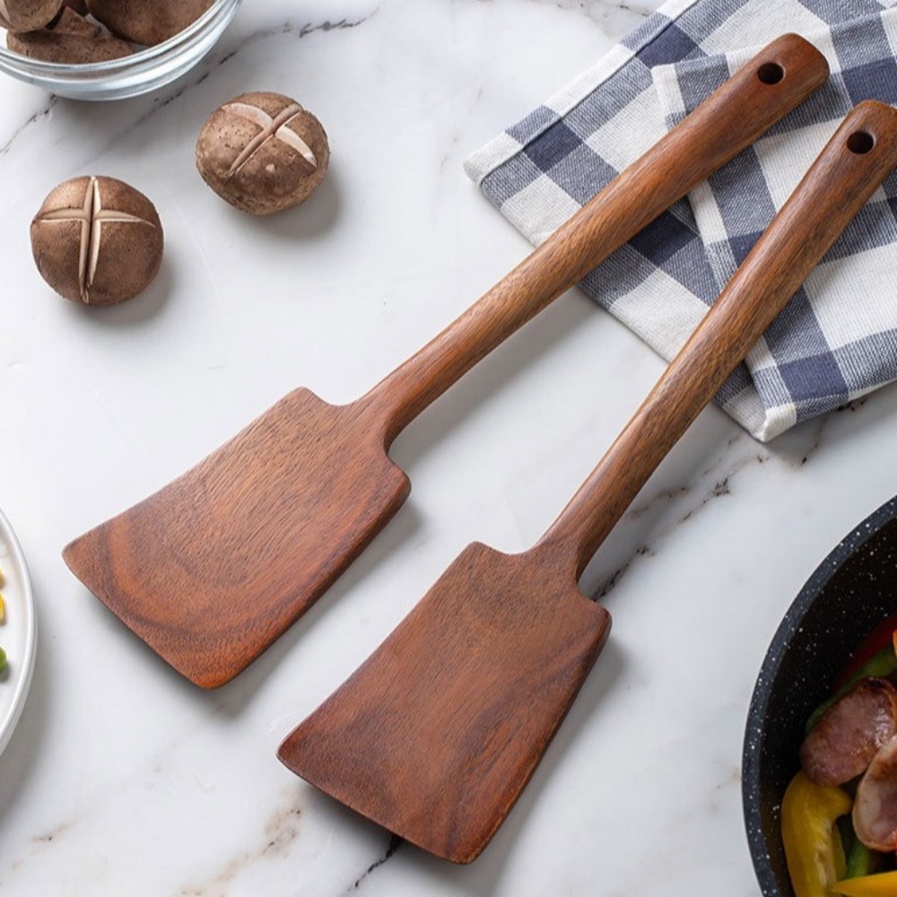 Hi Tech Kitchen Accessories - 34cm Solid Wood Cooking Spatula Turners
