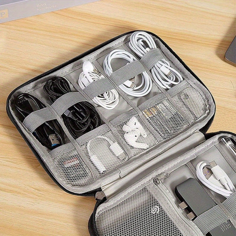 Tech Accessories Travel Bag - A Multi-Pocket Electronic Accessories Box -Travel