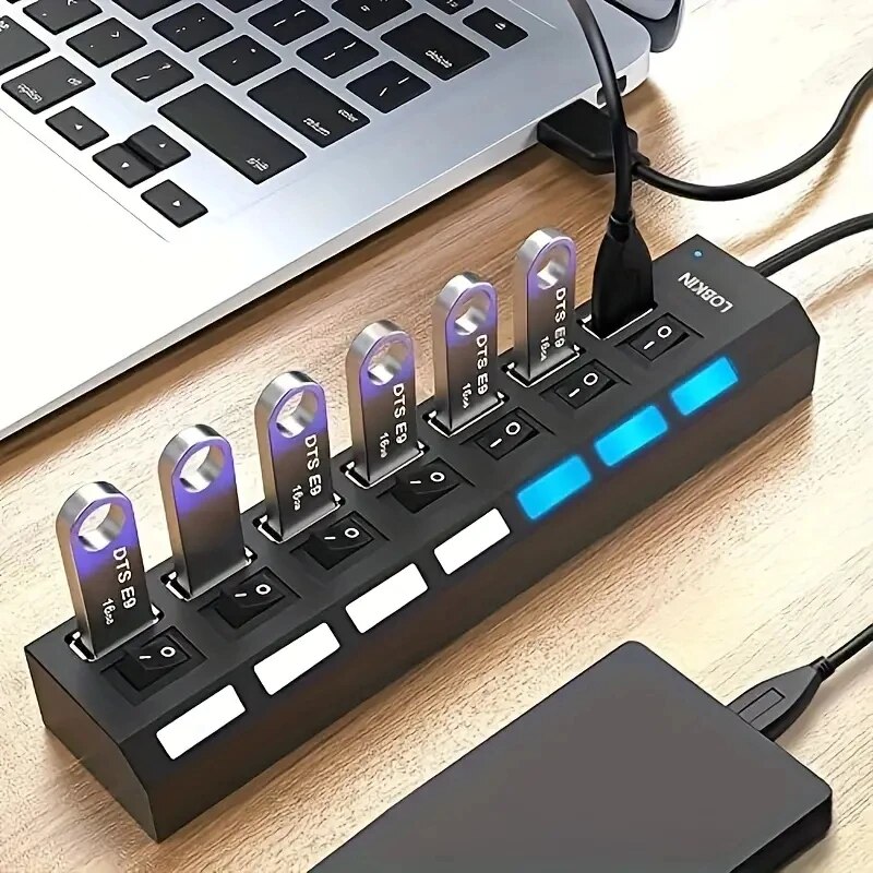 High Speed 4/7 Ports USB HUB 2 - Usb Hub 7 Port recension och pris