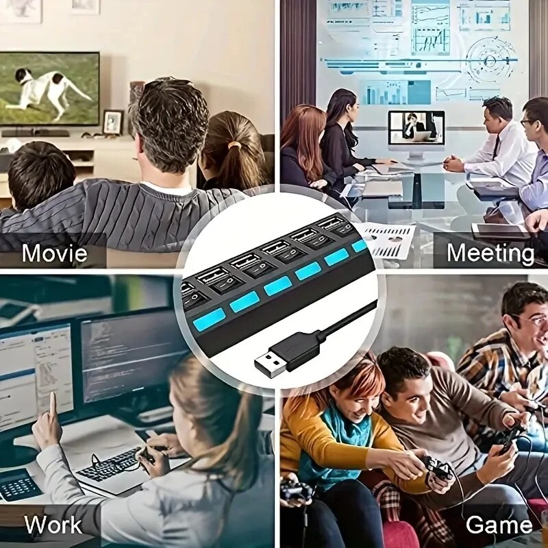 High Speed 4/7 Ports USB HUB 2 - Usb Hub 7 Port recension och pris