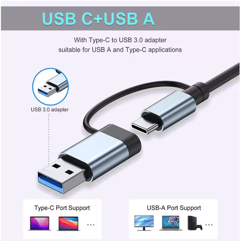 7 Ports USB A C Hub Concentrat - Usb Hub 7 Port recension och pris