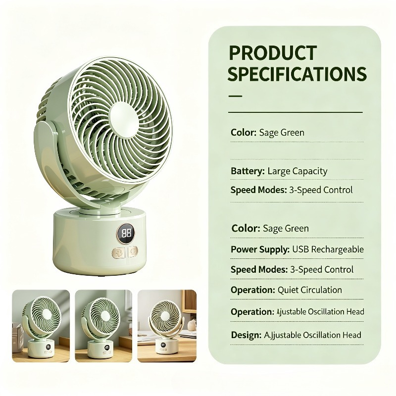 USB Rechargeable Silent Fan wi - Usb Fan Silent recension och pris