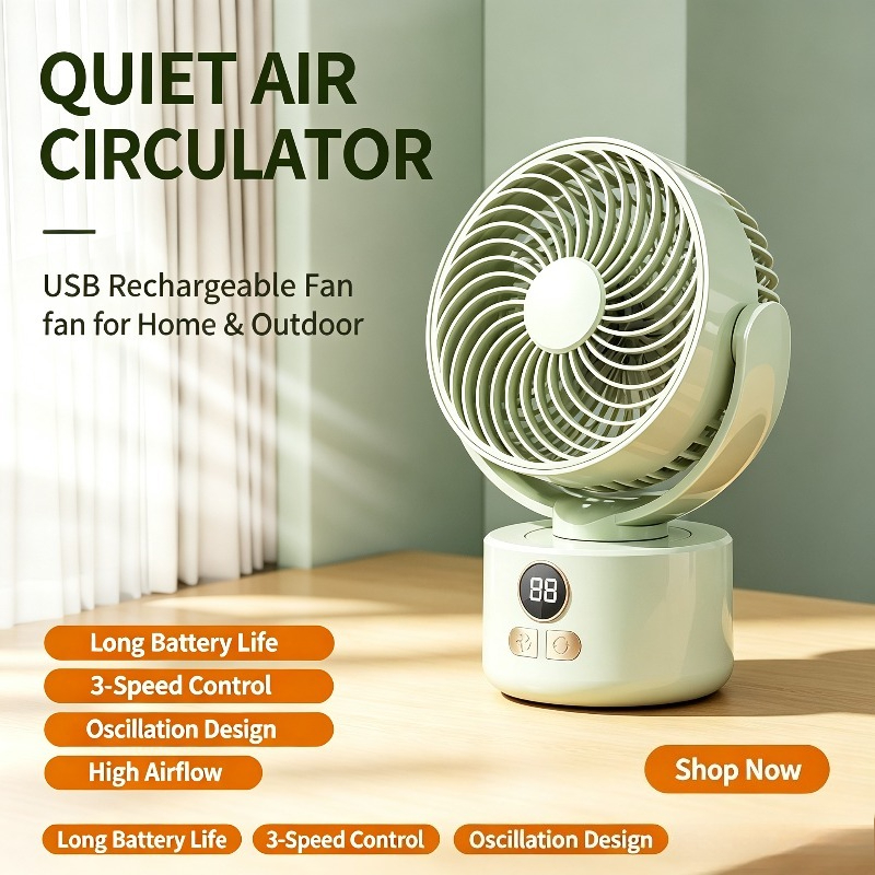 USB Rechargeable Silent Fan wi - Usb Fan Silent recension och pris