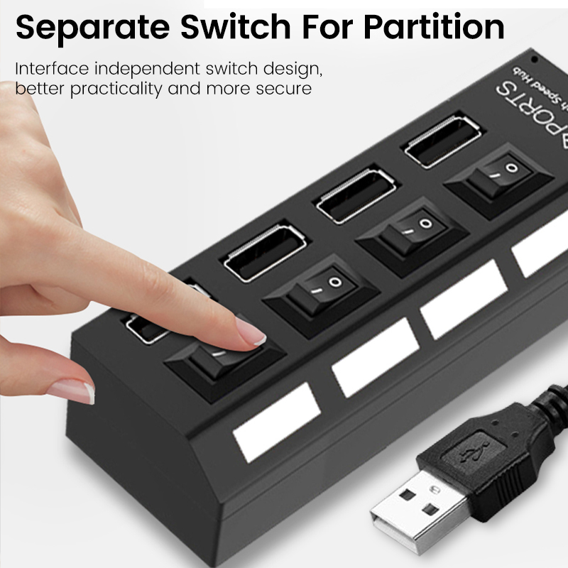 USB 2.0 Hub Multi USB Splitter - Usb Hub 7 Port recension och pris