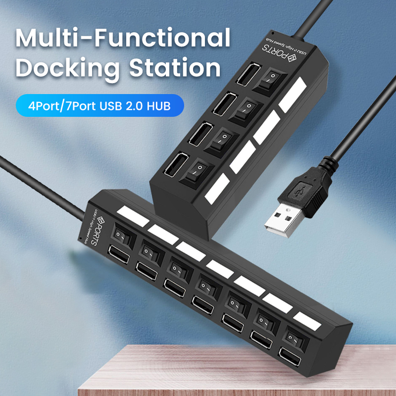 USB 2.0 Hub Multi USB Splitter - Usb Hub 7 Port recension och pris