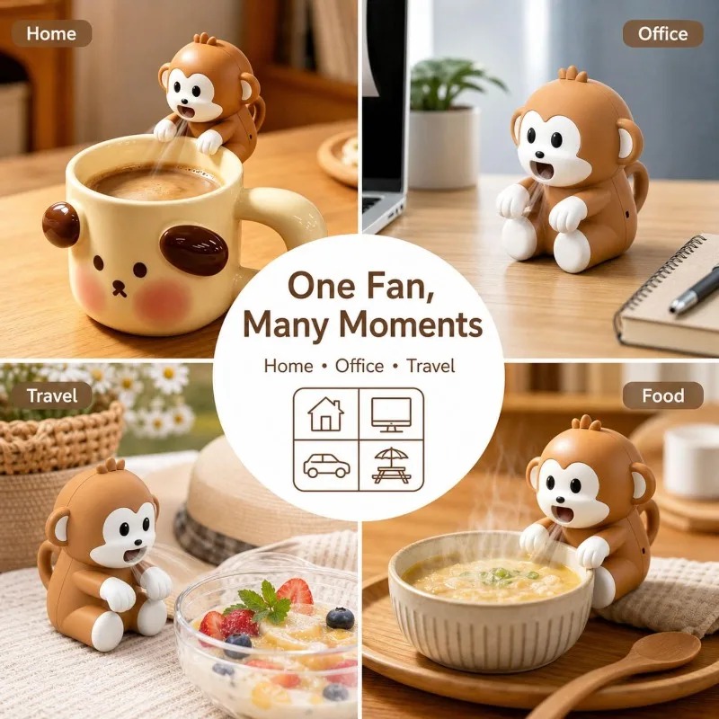 Portable Monkey Shaped Food Co - Usb Fan Silent recension och pris