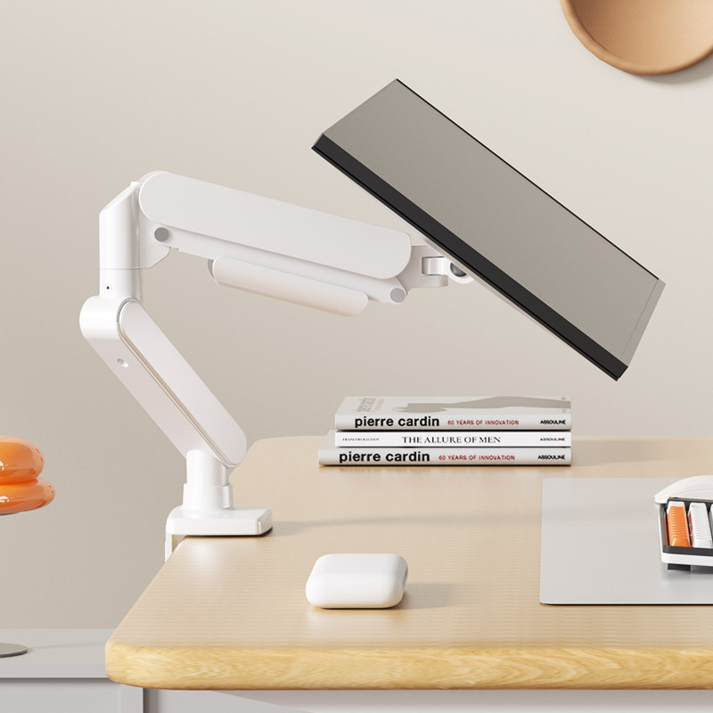 White Single Monitor Arm Desk  - Monitor Arm Single recension och pris