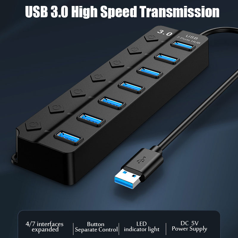 USB 3.0 Power Adapter 4/7 Port - Usb Hub 7 Port recension och pris