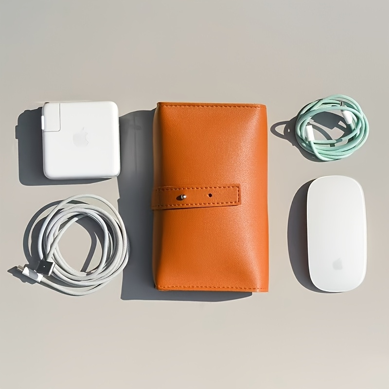 1pc Leather Tech Organizer Pou - Tech Accessories Travel Bag recension och pris
