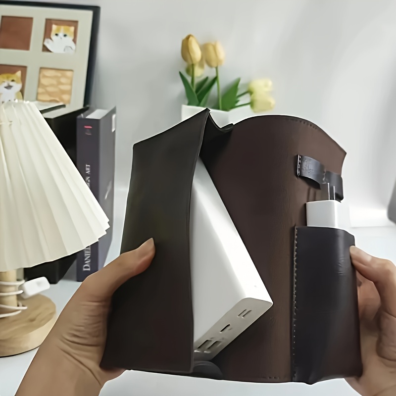 1pc Leather Tech Organizer Pou - Tech Accessories Travel Bag recension och pris
