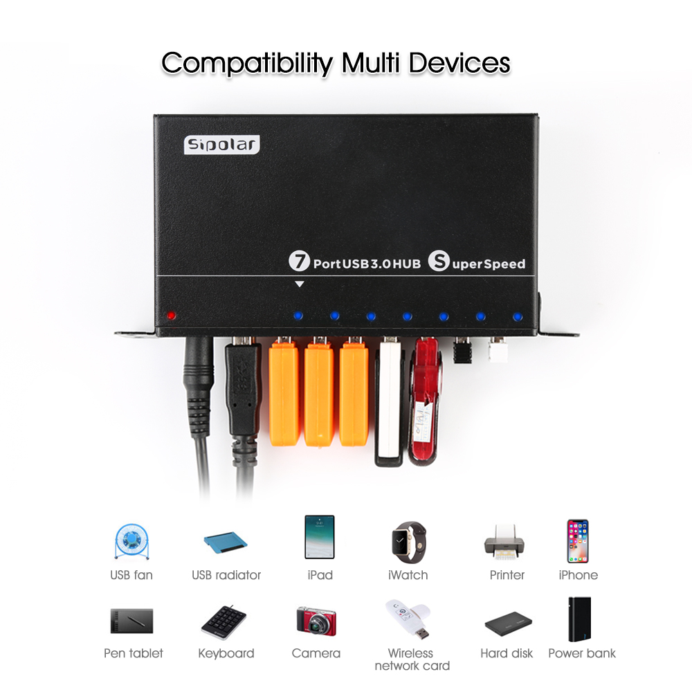 A-173 Industrial 7 Port USB 3. - Usb Hub 7 Port recension och pris
