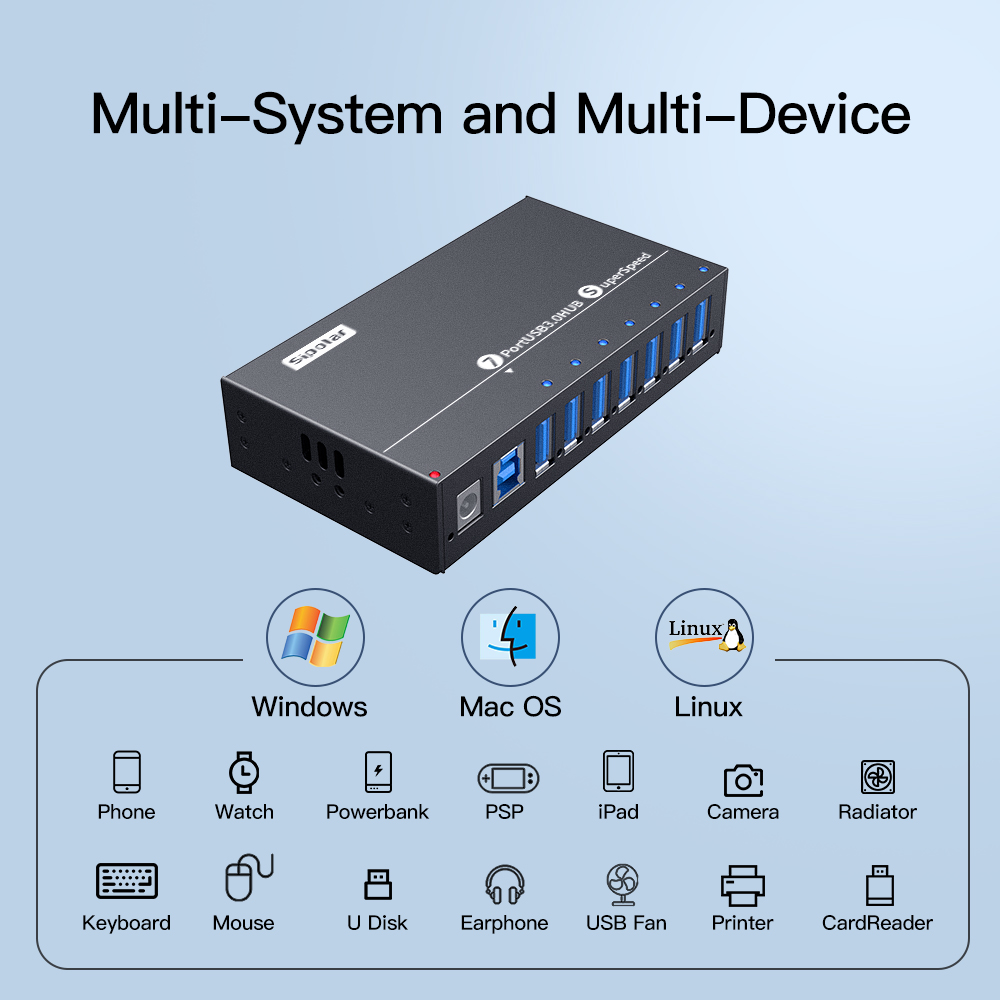 A-173 Industrial 7 Port USB 3. - Usb Hub 7 Port recension och pris