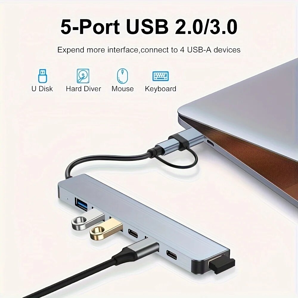 2 In 1 USB3.0 Hub 7 Port Type  - Usb Hub 7 Port recension och pris