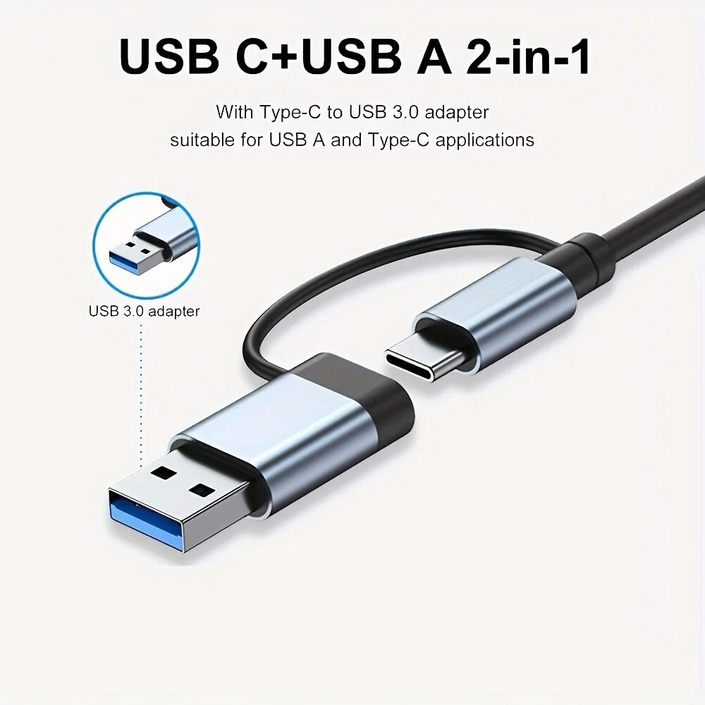 2 In 1 USB3.0 Hub 7 Port Type  - Usb Hub 7 Port recension och pris