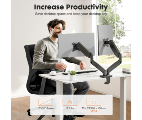 Dual Monitor Stand Arm, Gas Sp - Monitor Arm Single recension och pris