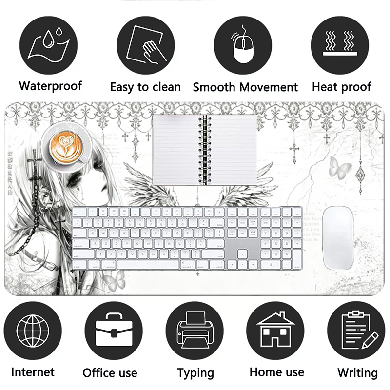 Leather Mousepad Black White A - Tech Computer Accessories recension och pris