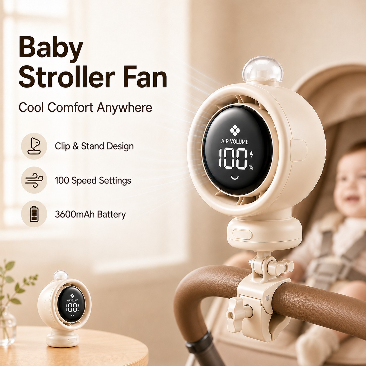2026 New Portable Stroller Fan - Usb Fan Silent recension och pris