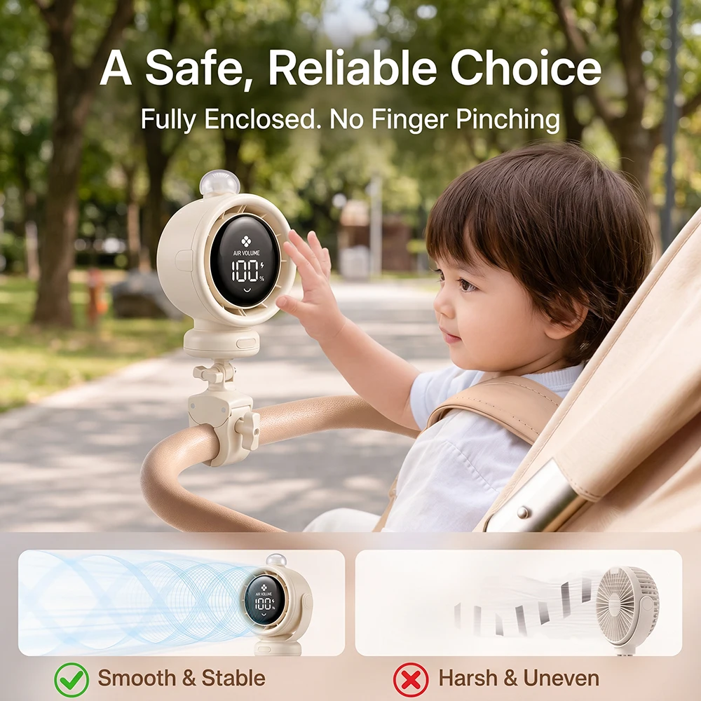 2026 New Portable Stroller Fan - Usb Fan Silent recension och pris
